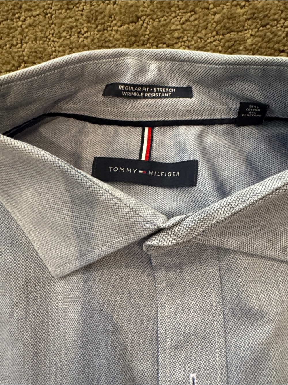 Tommy Hilfiger Light Blue Textured Dress Shirt